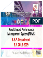 Result-Based Performance Management System (RPMS) : E.S.P. Department S.Y. 2018-2019