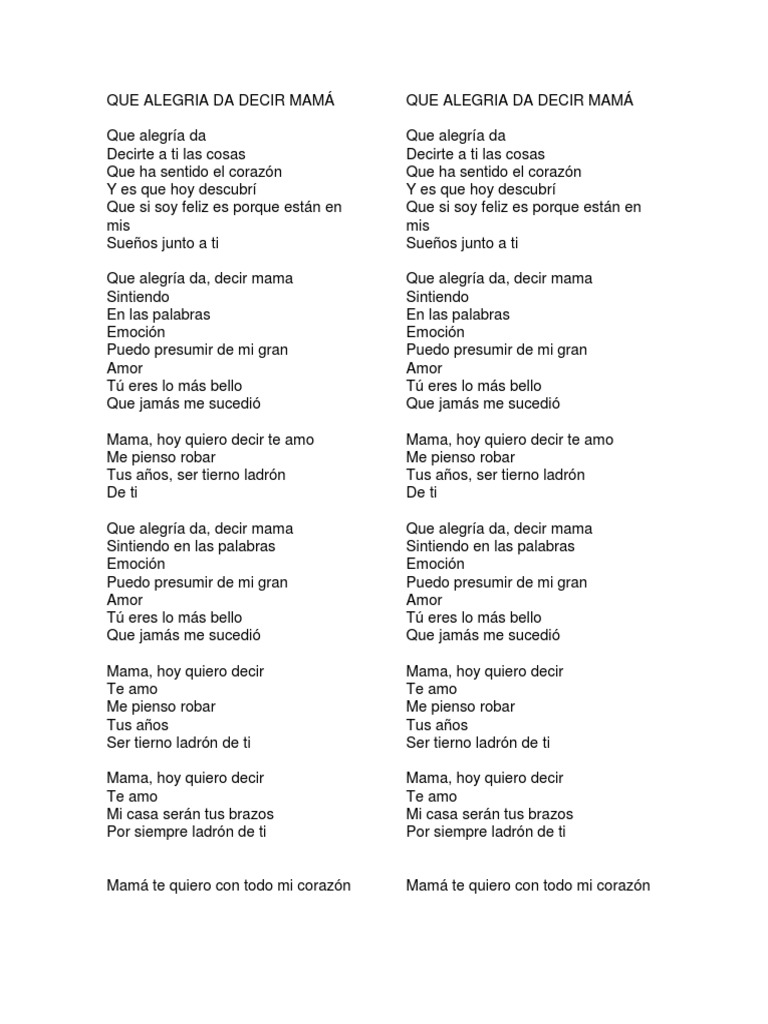 Que Alegria Da Decir Mamá PDF