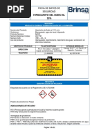Ficha de Seguridad Hipoclorito de Sodio