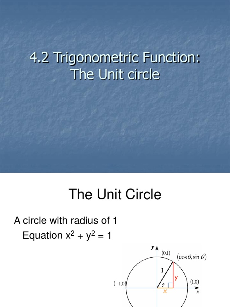 The Unit Circle | PDF | Trigonometric Functions | Sine