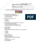 Evaluación Lenguaje y Comunicación