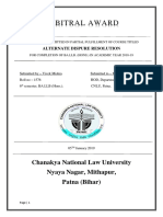 Arbitral Award: Chanakya National Law University Nyaya Nagar, Mithapur, Patna (Bihar)