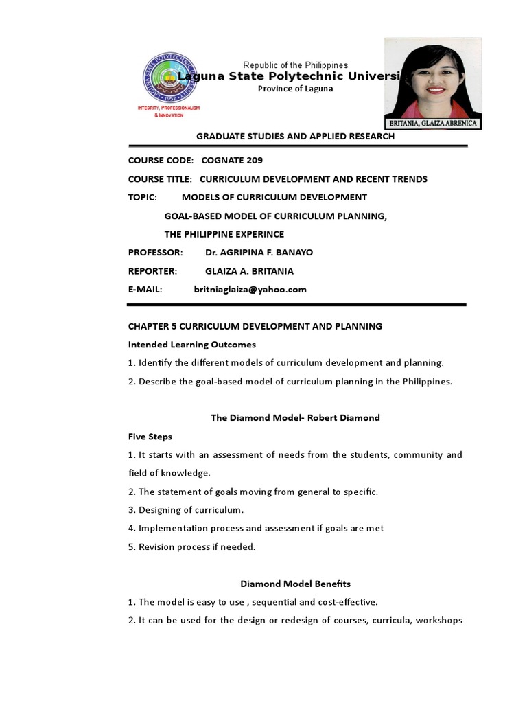 Laguna State Polytechnic University Curriculum Design