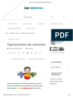 Operaciones de Vectores - Matematicas Modernas