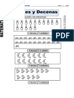 Ficha de Unidades y Decenas para Primero de Primaria