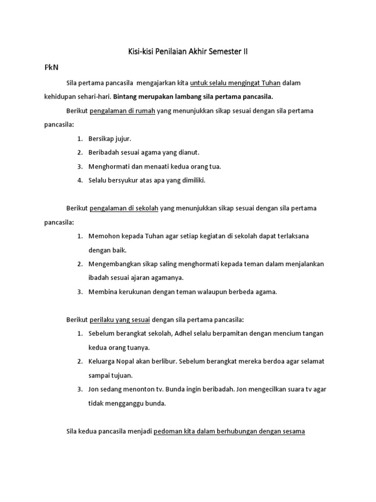 Kisi Kisi Kelas 2 Pdf