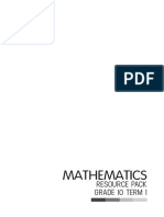 GR 10 Term 1 2019 Maths Resource Pack PDF
