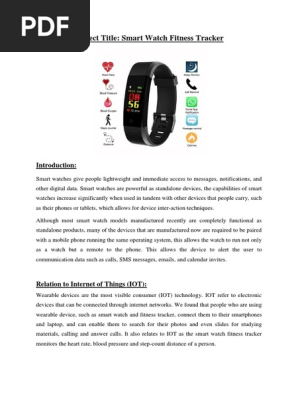 Proposal Smart Watch Fitness Tracker Updated PDF Smartwatch