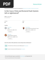 Ego Et Al 1995 Is The Cauca Patia and Romeral Fault System Left or Right Lateral