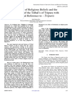 A Study of Religious Beliefs and The Festivals of The Tribal's of Tripura With Special Reference To - Tripuris