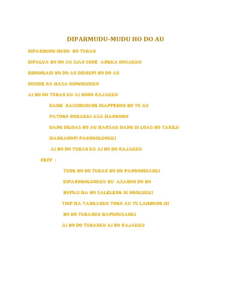 Diparmudu Mudu Ho Do Au