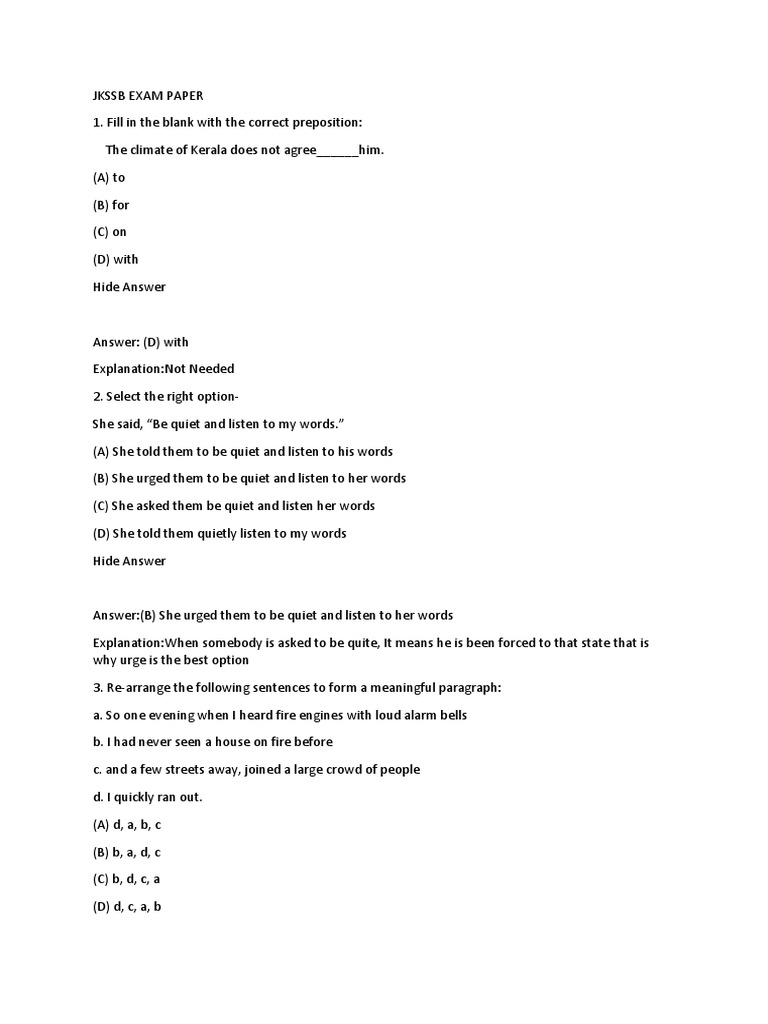 Graduate Level Exam Paper JKSSB | PDF | Carbon | Chlorofluorocarbon