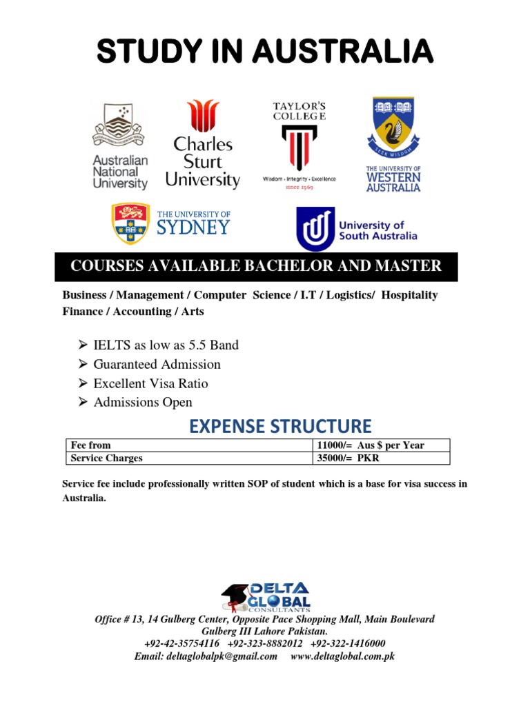 Study in Austrlia Expense Structure | PDF