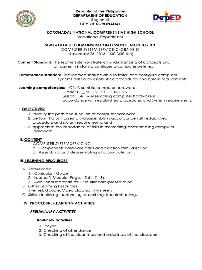 Installing and Configuring Computer Systems A SemiDetailed