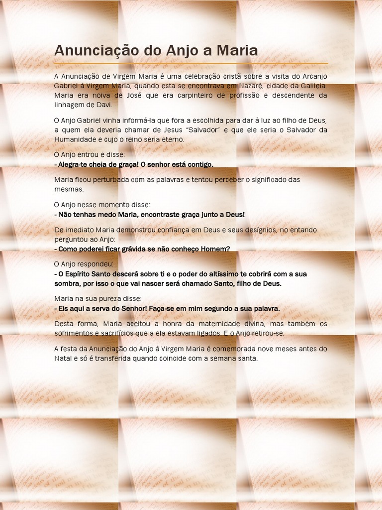Anuncia o Do Anjo A Maria PDF Maria M e De Jesus Anjo