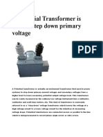 A Potential Transformer Is Used To Step Down Primary Voltage