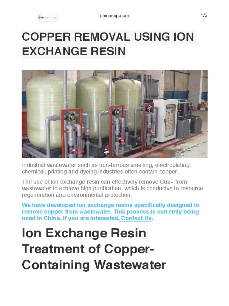 Copper Removal Using Ion Exchange Resin PDF | Download Free PDF | Ion ...