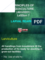 PRINCIPLES OF AQUACULTURE LARVAL REARING