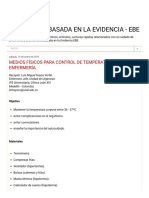 Enfermeria Basada en La Evidencia - Ebe - Medios Físicos para Control de Temperatura en Enfermería