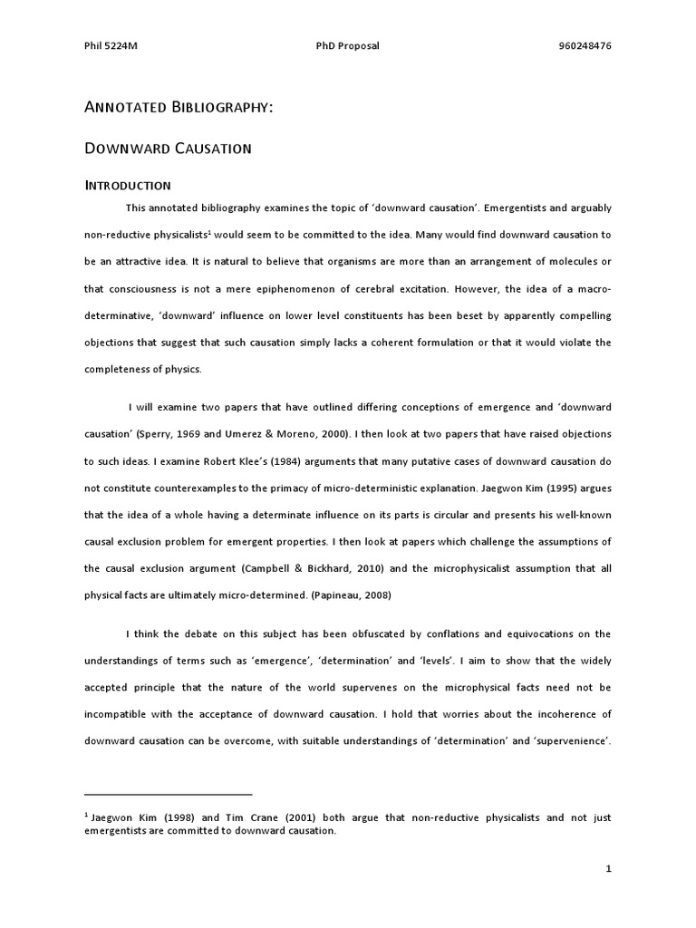 Downward Causation | PDF | Emergence | Causality