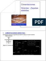 Cimentaciones Directas Zapatas Aisladas.