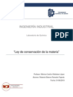 P1 Lab - Ley de Conservación de La Materia - Roberto Etienne Romaña Fajardo