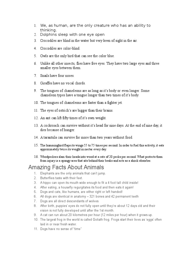 FUN FACTS ABOUT ANIMALS FOR KIDS PDF intelligence overview