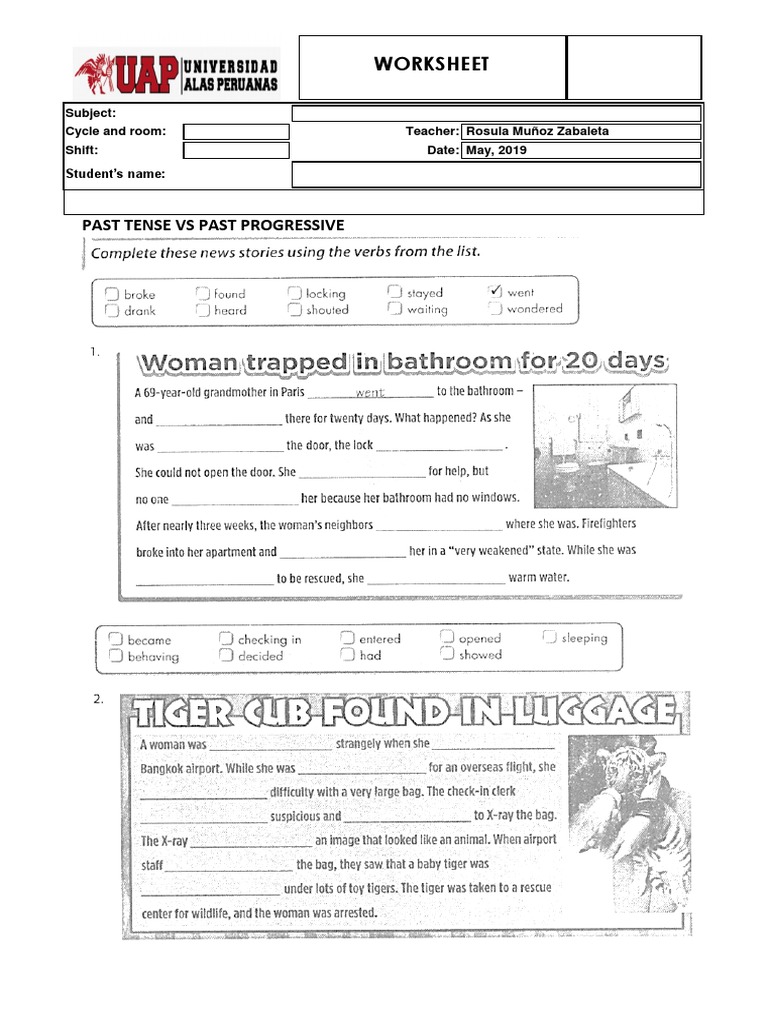 Worksheet Past and Past Perfect | PDF