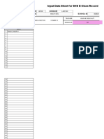 Learners' Names: Input Data Sheet For SHS E-Class Record