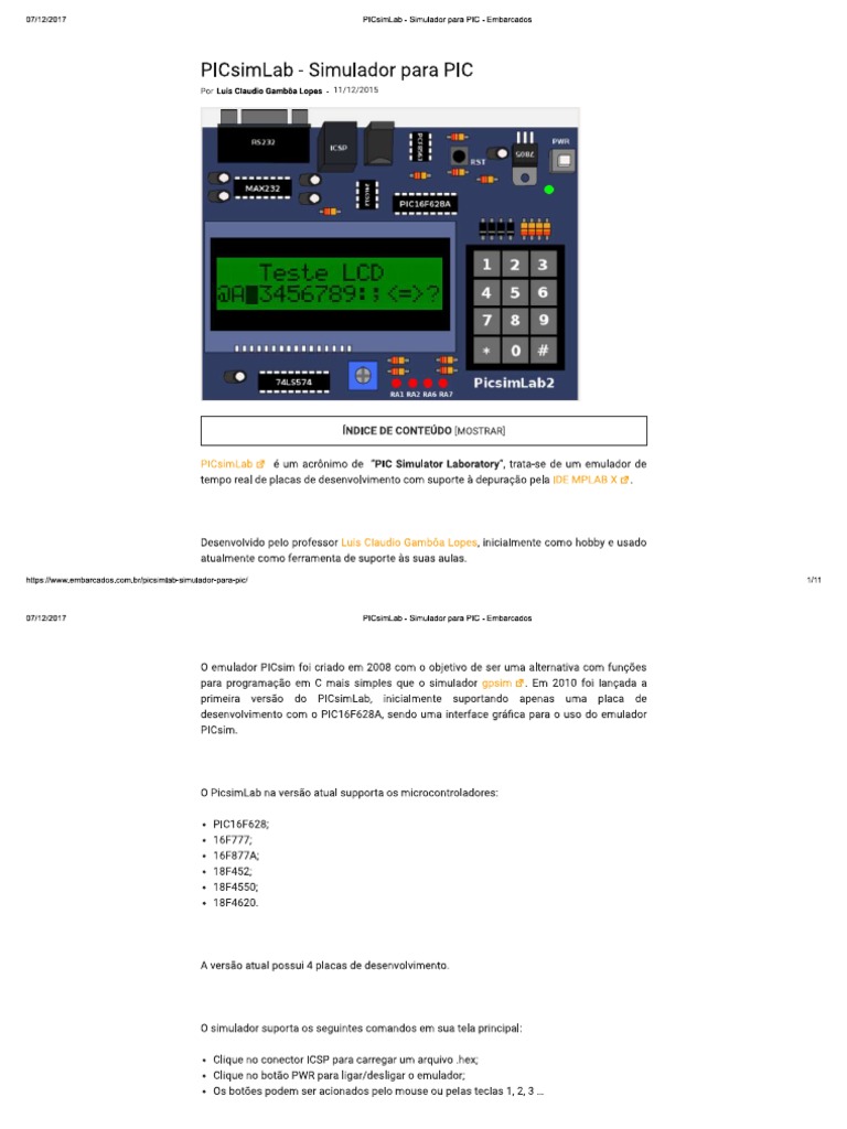 Picsimlab Simulador para Pic | PDF