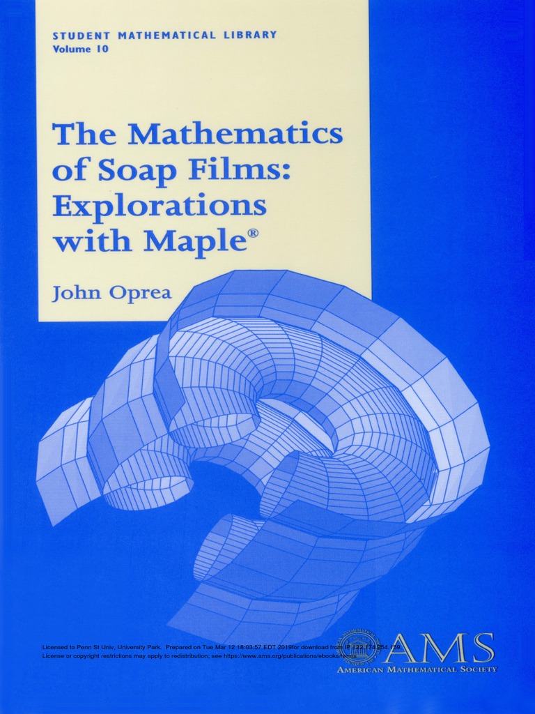 The Mathematics of Soap Films AMS PDF | PDF | Ion | Surface Tension