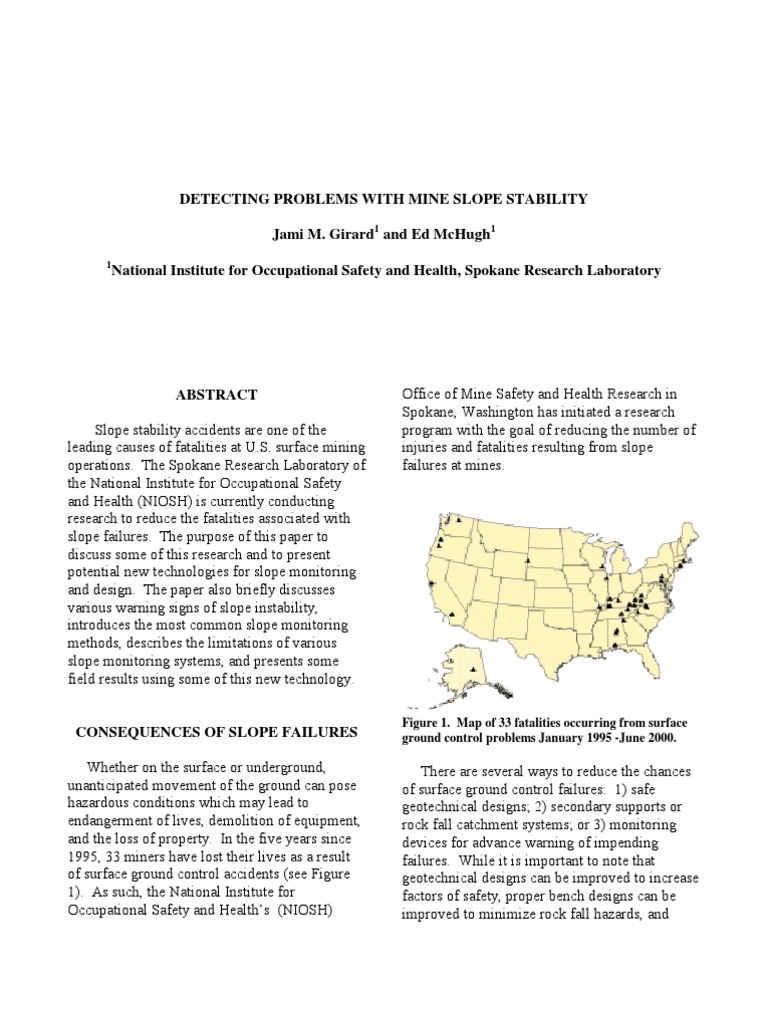 Mine Slope Stability Monitoring Techniques | PDF | Geotechnical ...