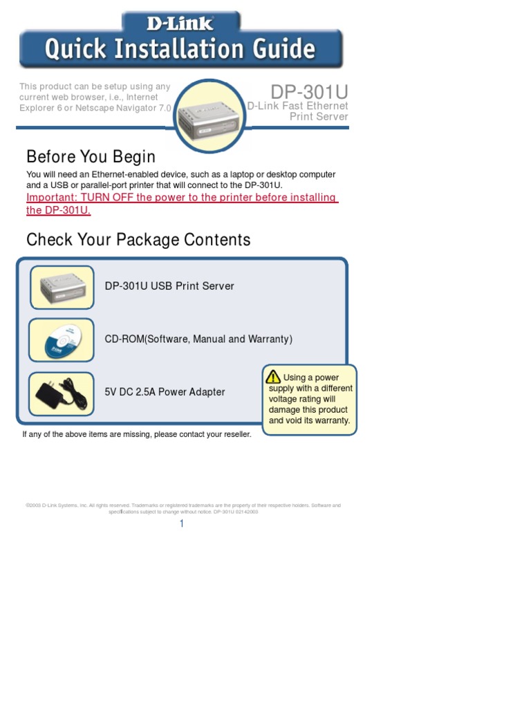 Cara Setting Print Server DP301U PDF Ip Address