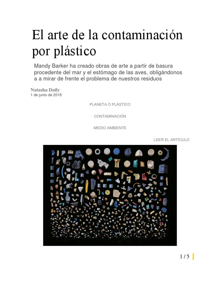 Contaminacion Por Plastico | PDF | Residuos | El plastico