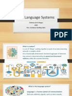 The Language Systems: Sistemas de La Lengua 2019 Dra. Constanza Gerding Salas