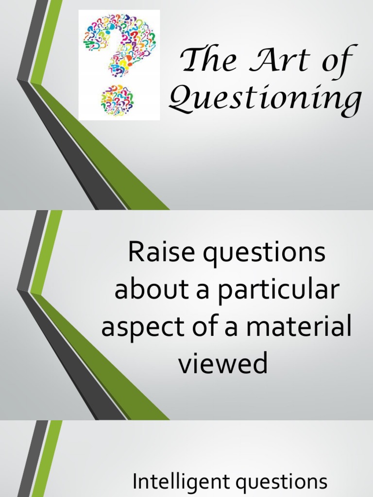3 The Art of Questioning PDF Question Neuropsychological Assessment
