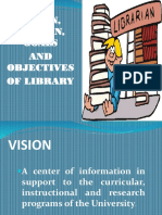 VSU-Tolosa Library Vision, Mission, Goals and Objectives