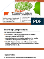 Introduction To Media and Information Literacy (Part 1)