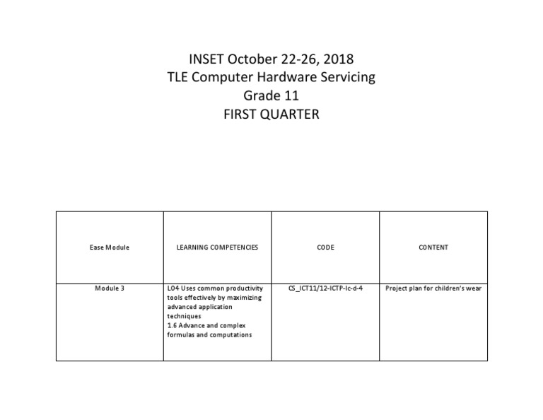 Grade 11 ICT Module 1 Overview | PDF | Computers