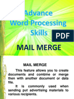 Lesson 4 Word Processing Skills - Mail Merge