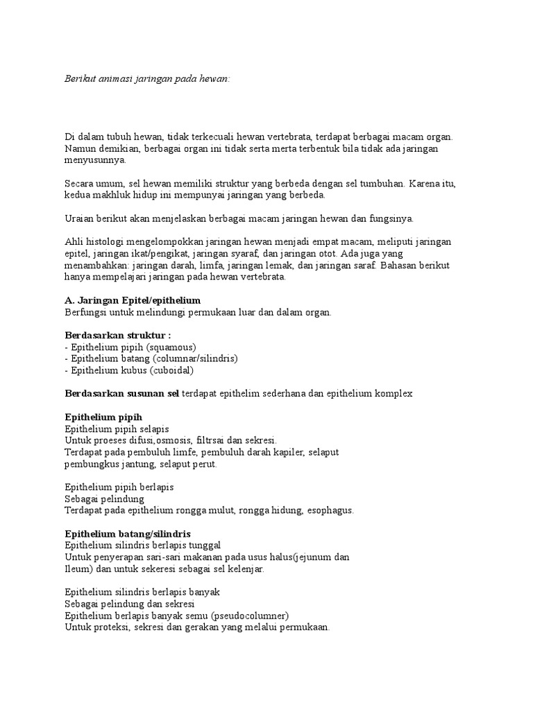 Berikut Animasi Jaringan Pada Hewandocx
