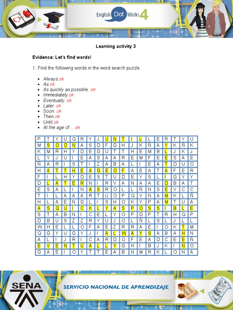 Word Search and Sentence Correction Activity | PDF | Leisure