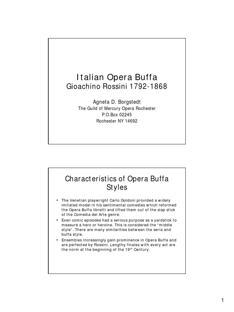 Italian Opera Buffa | PDF | Vocal Music | Opera