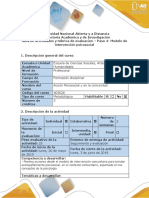 Guía de Actividades y Rubrica de Evaluación - Paso 4 - Modelo de Intervención Psicosocial