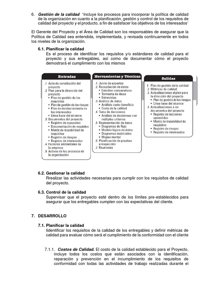 Gestión de Calidad en Proyectos Constructivos | PDF | Calidad ...