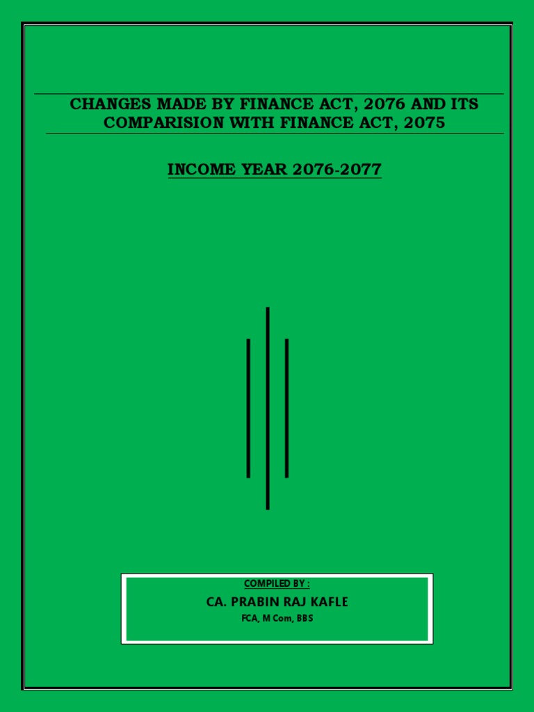 Finance Act, 2076 PDF Withholding Tax Tax