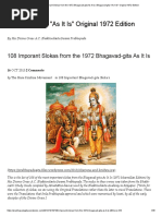 108 Imporant Slokas From The 1972 Bhagavad-Gita As It Is - Bhagavad-Gita - As It Is - Original 1972 Edition