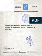 Covenin 2271-1991 Sistema Proteccion Contra Caida A Desniveles de Personas U Objetos. Requisitos Seguridad