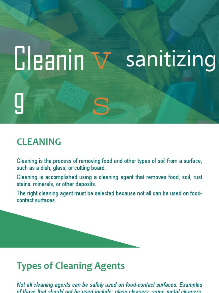Cleaning vs. Sanitizing PDF Disinfectant Physical Sciences