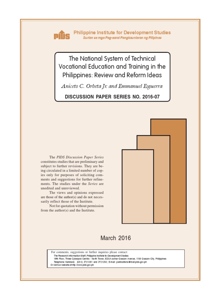 The National System of Technical Vocational Education and Training in ...